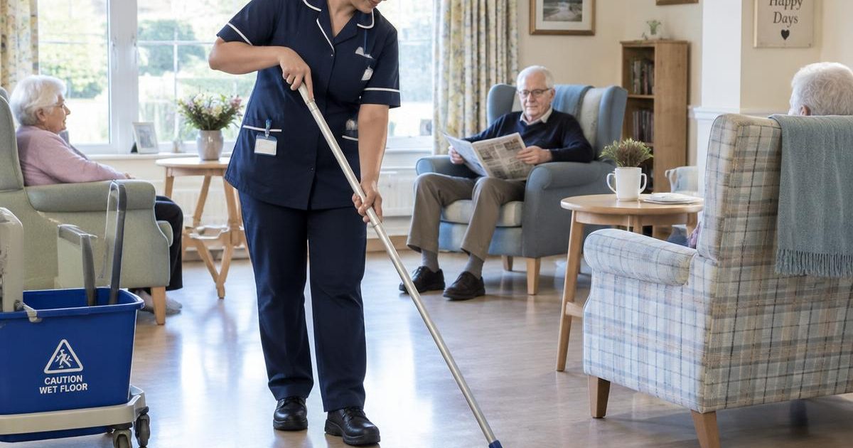 Professional cleaner at work in Tallaght, Dublin 24